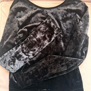 GAP Black Velvet Long Sleeve Top